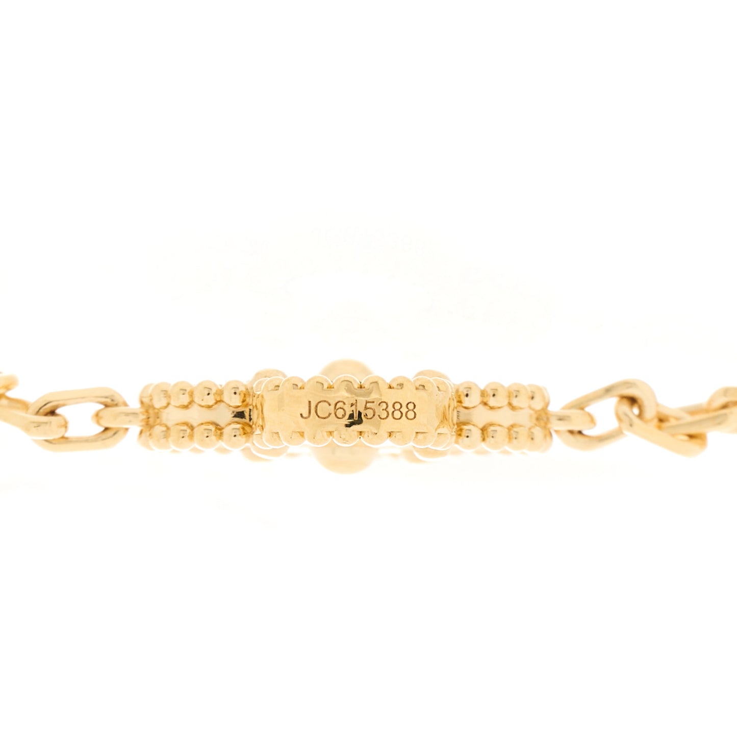 18K Yellow Gold 5 Motifs Guilloche Vintage Alhambra Bracelet