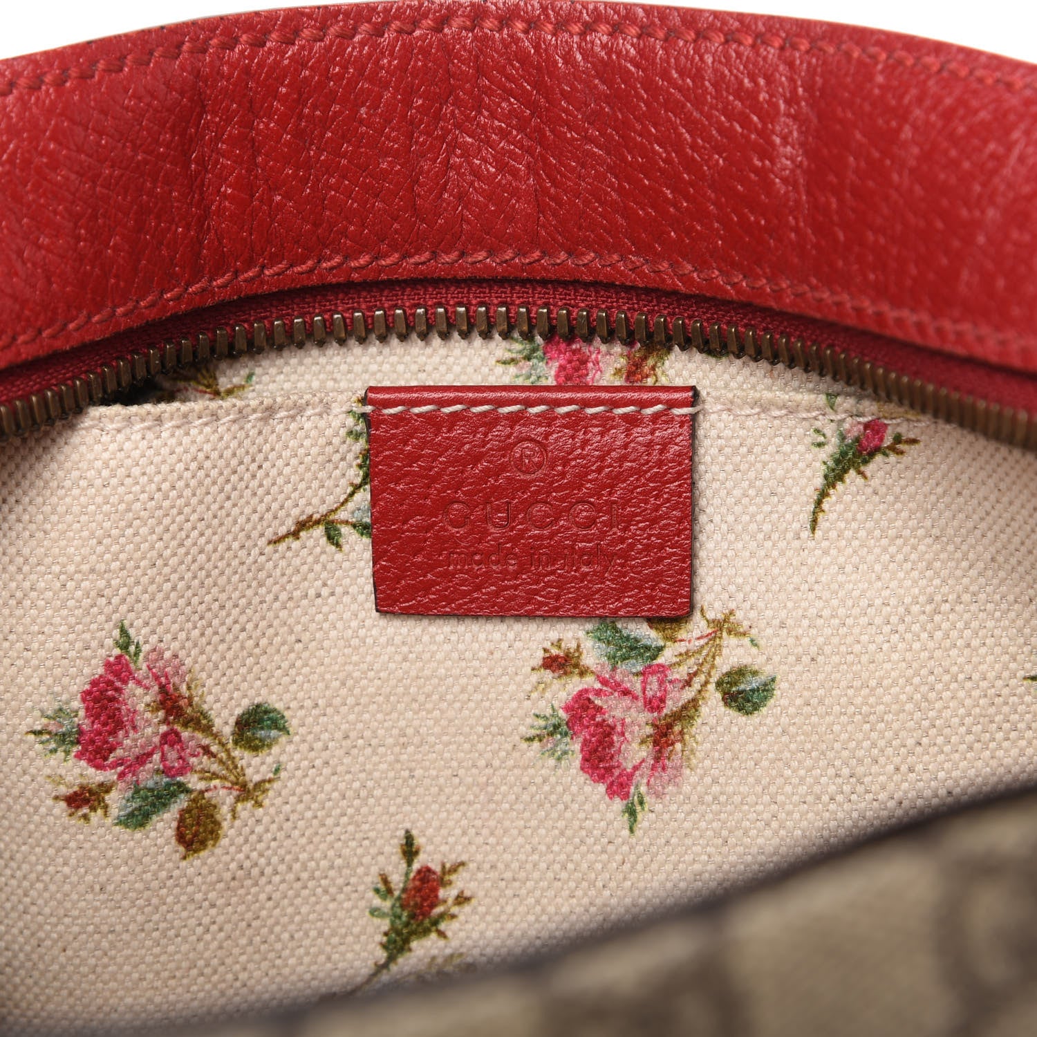 Gucci GG Supreme Monogram Web Neo Vintage Shoulder Bag Beige Red 8 of 10
