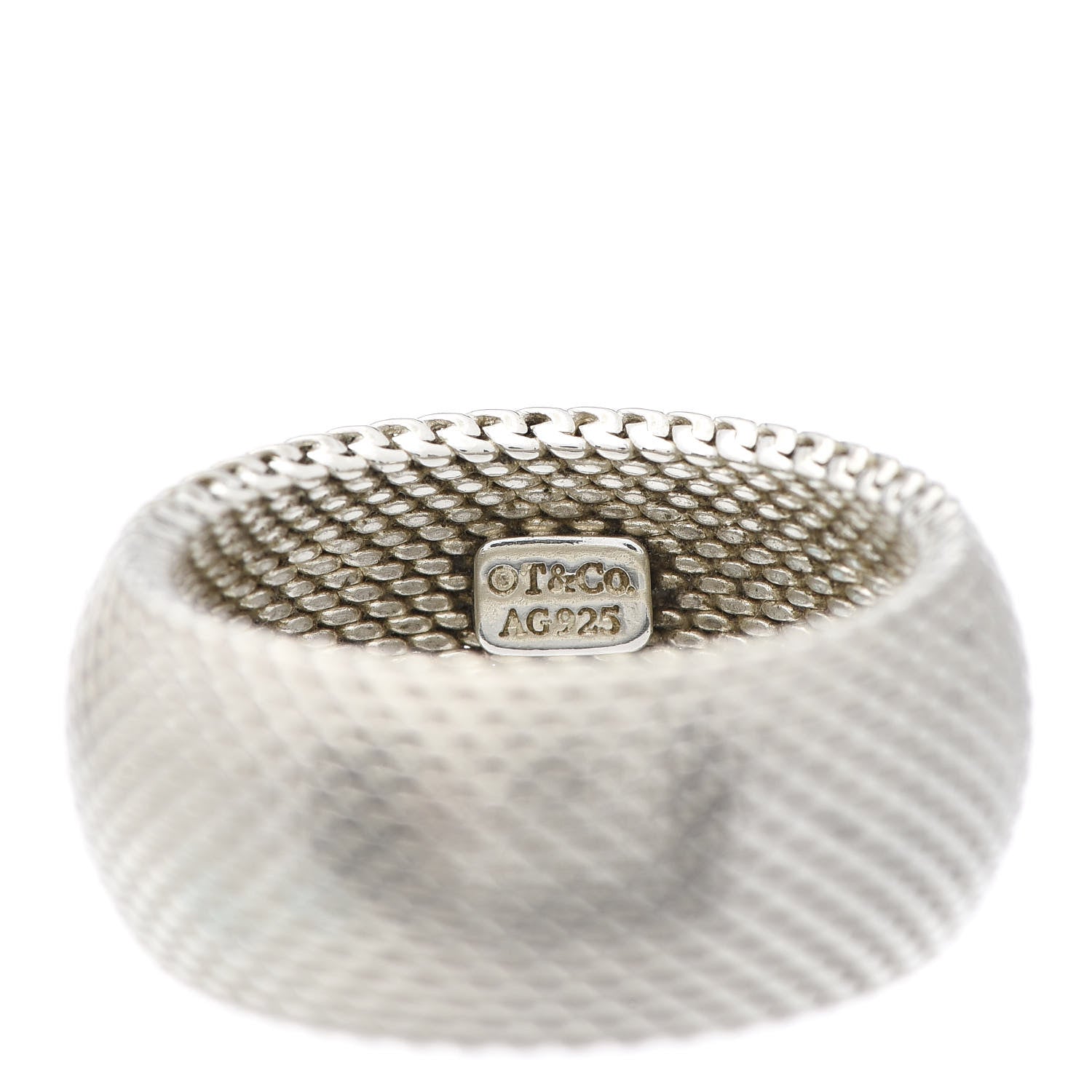 Tiffany Sterling Silver Mesh Somerset Dome Ring 52 6 4 of 5