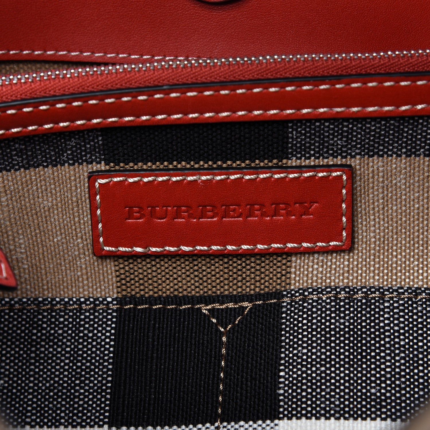 Burberry Canvas Mega Check Medium Ashby Hobo Cadmium Red 8 of 10