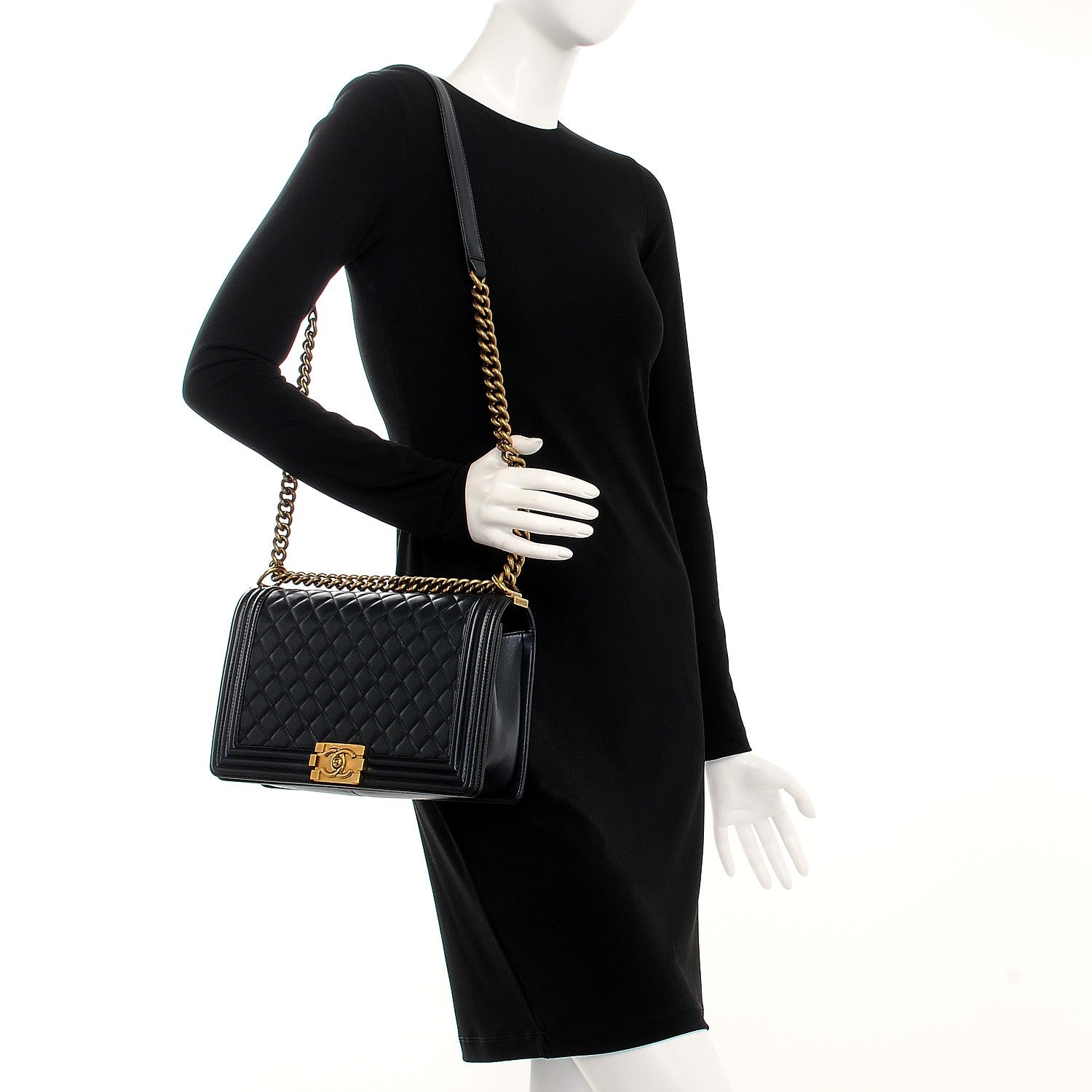 Chanel Lambskin Quilted New Medium Boy Flap Black 2 of 7