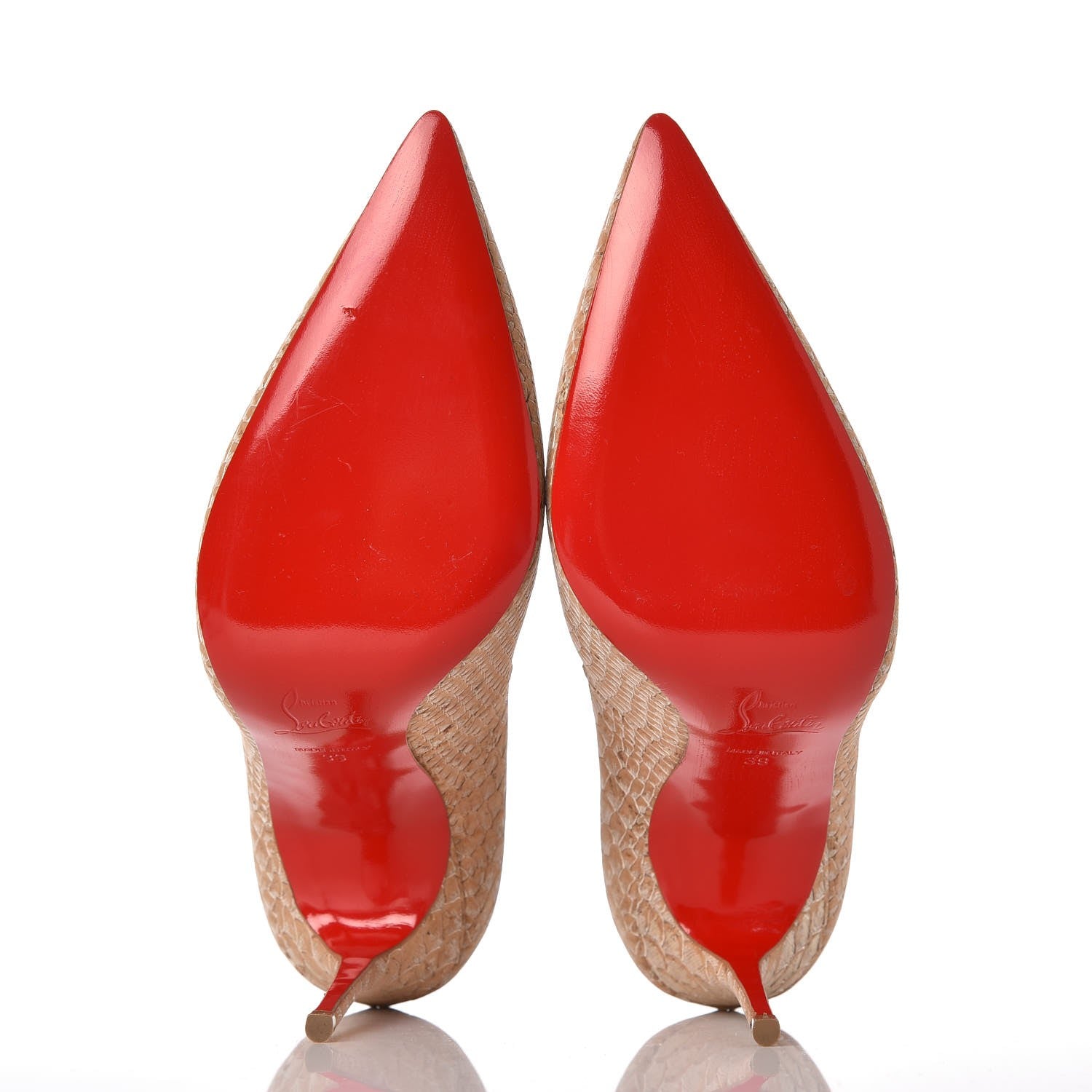 Christian Louboutin Liege Embossed Decollete 554 100 Pumps 39 Beige 8 of 8