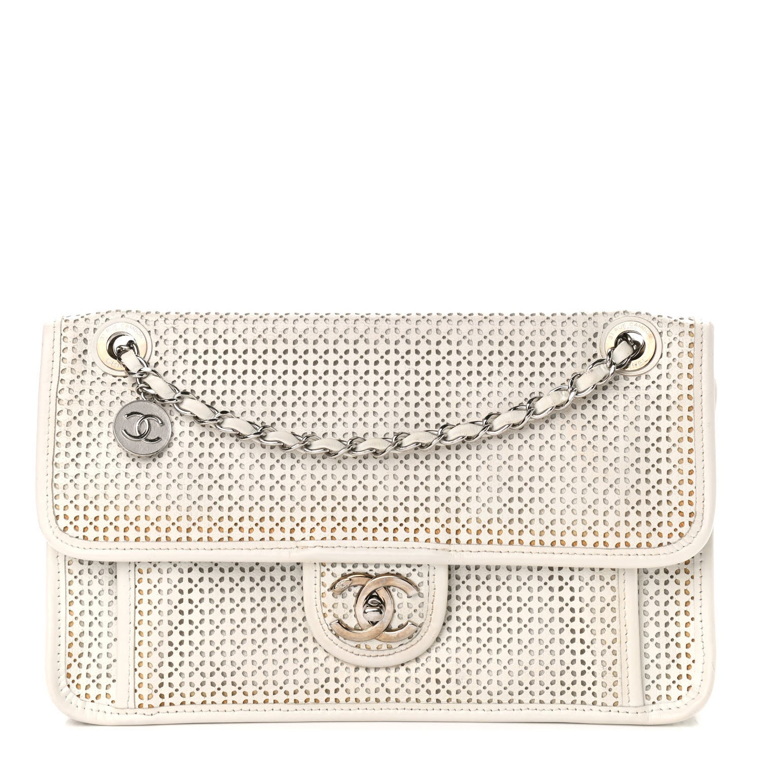 Chanel Perforated Calfskin Large Dubai Up In The Air Flap White 1 of 9