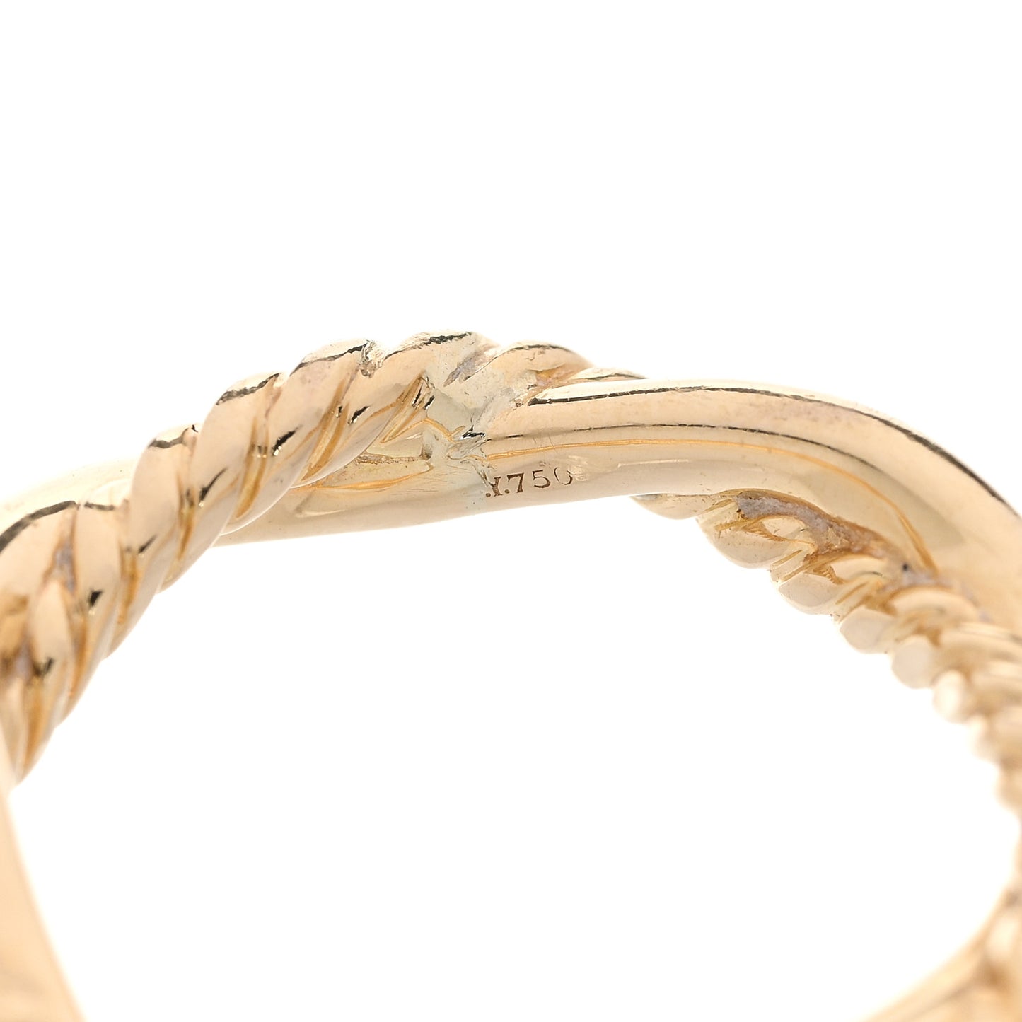 18K Yellow Gold Diamond 4mm Petite Infinity Twisted Ring 46 3.75