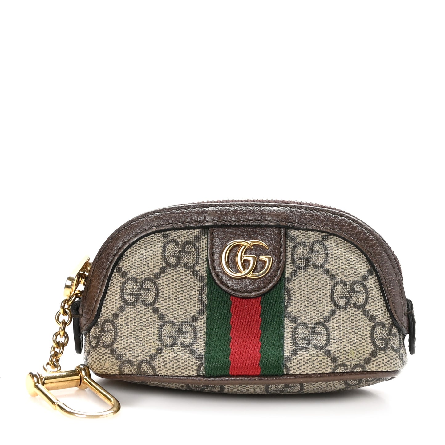 GG Supreme Monogram Web Ophidia Dome Key Pouch Beige New Acero
