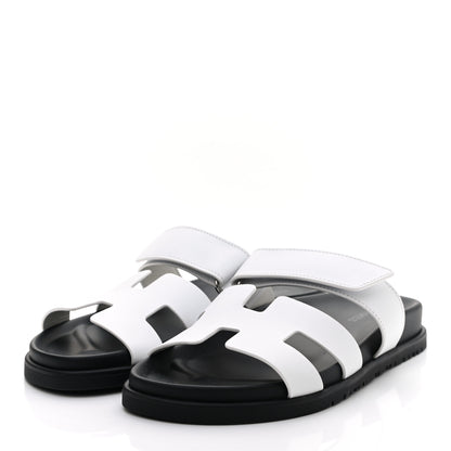 Hermes Calfskin Womens Chypre Sandals 36 White 3 of 9