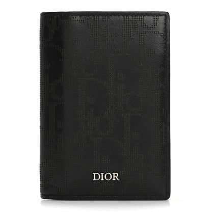 Christian Dior Calfskin Perforated Oblique Bi-Fold Card Holder Black 1 of 8