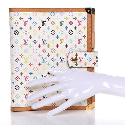 Louis Vuitton Monogram Multicolor Large Ring Agenda Cover White 2 of 7