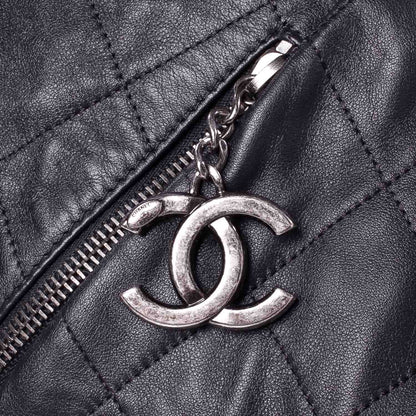 Chanel Calfskin Coco Pleats Hobo Black 6 of 9