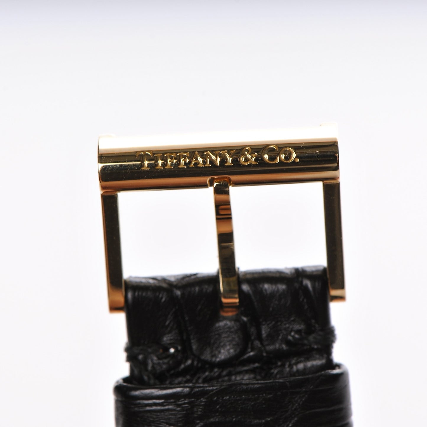 18K Yellow Gold Alligator 27mm Atlas Square Quartz Watch