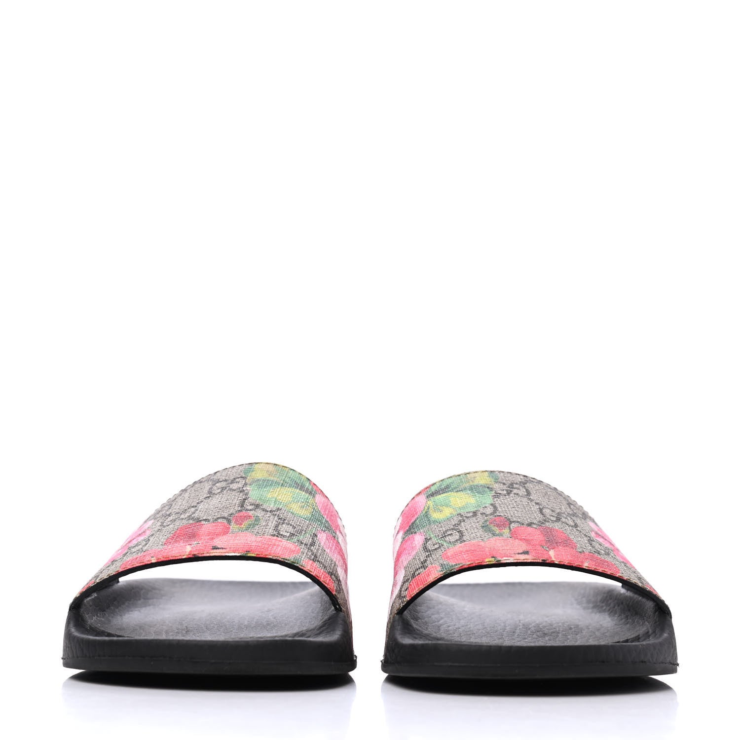 Gucci GG Supreme Monogram Blooms Slide Sandals 36 Beige Multicolor 2 of 13