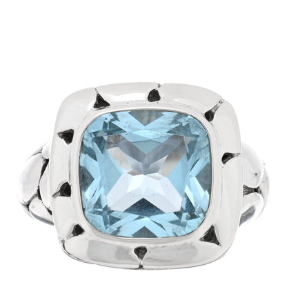 John Hardy Sterling Silver Blue Topaz Batu Kali Square Ring 54 7 1 of 4