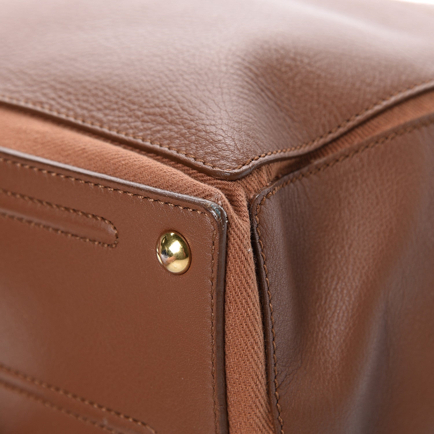 Saint Laurent Calfskin Canvas Medium Muse Two Brown 10 of 12