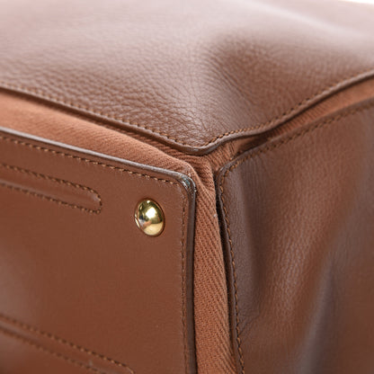 Saint Laurent Calfskin Canvas Medium Muse Two Brown 10 of 12
