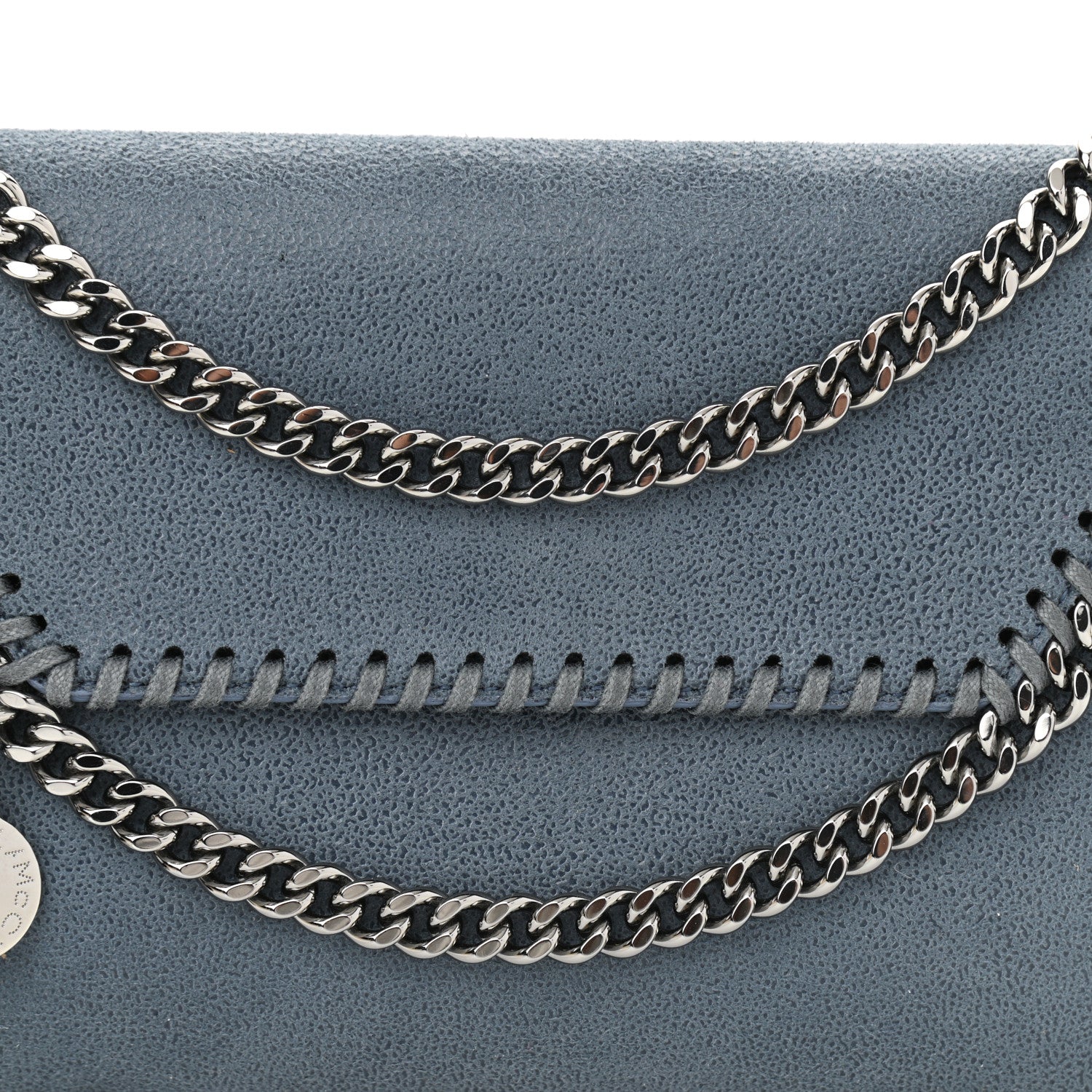 Stella McCartney Shaggy Deer Mini Falabella Shoulder Bag Duck Blue 7 of 9