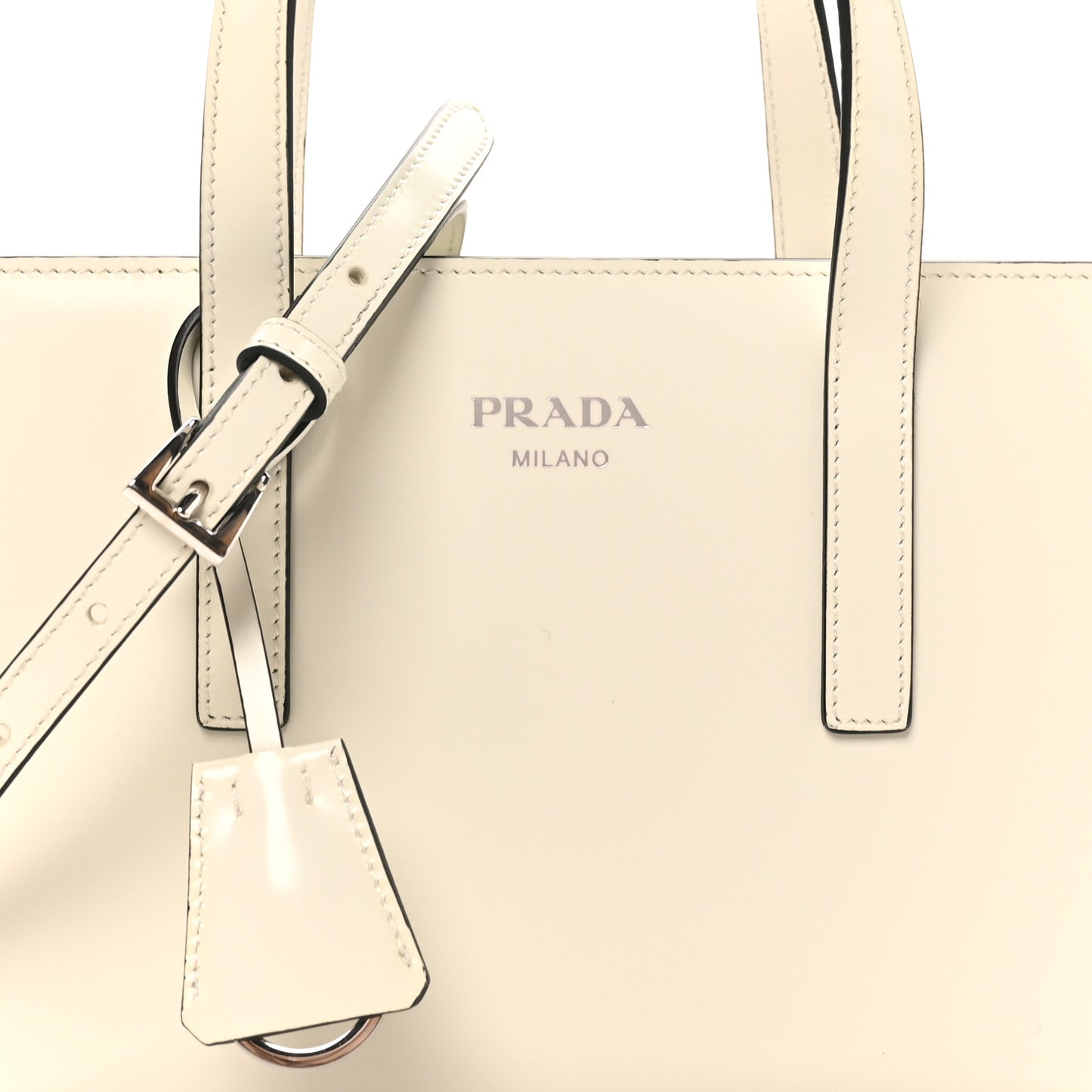 Spazzolato Mini Re-Edition 1995 Double Handle Handbag White