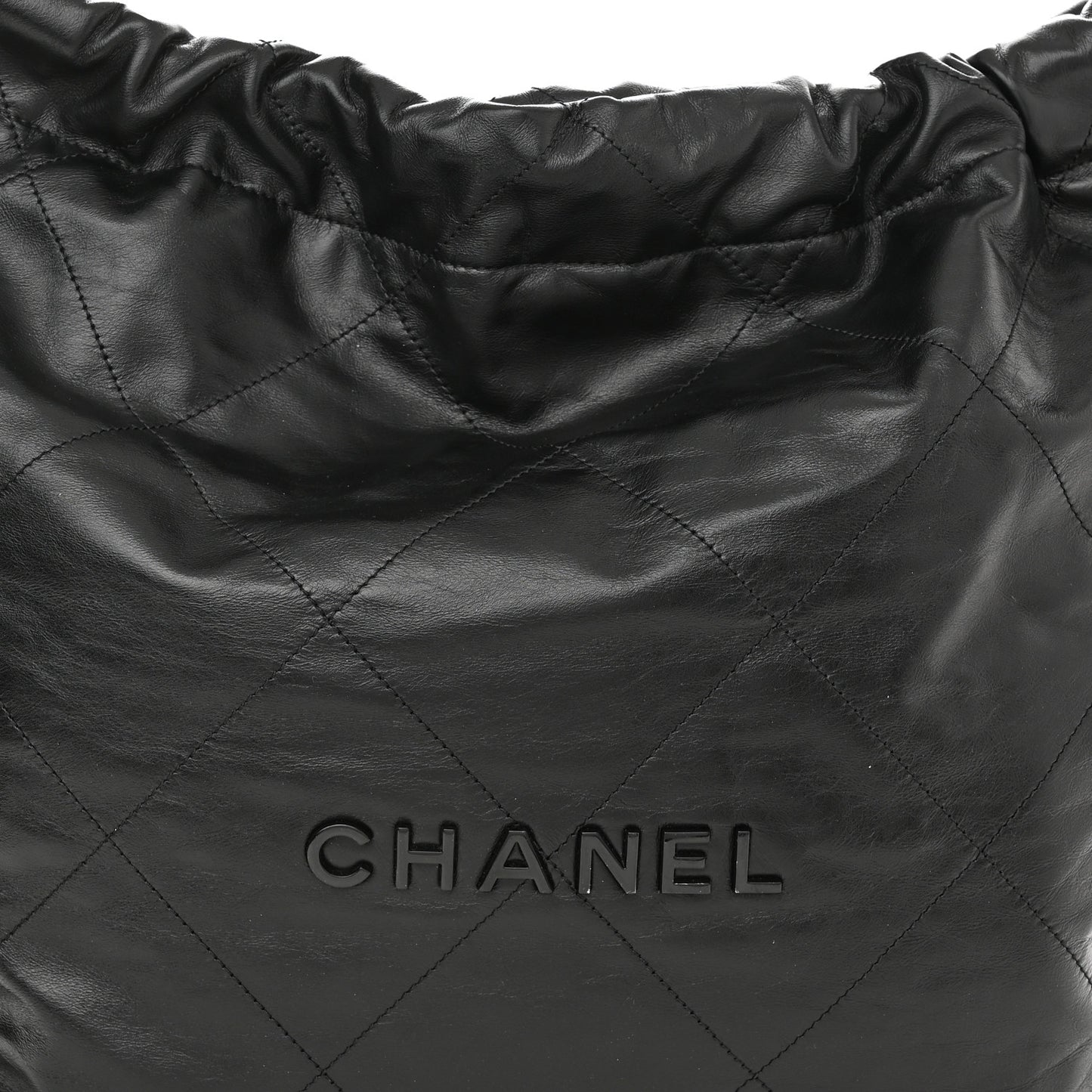 Shiny Calfskin Quilted Chanel 22 So Black
