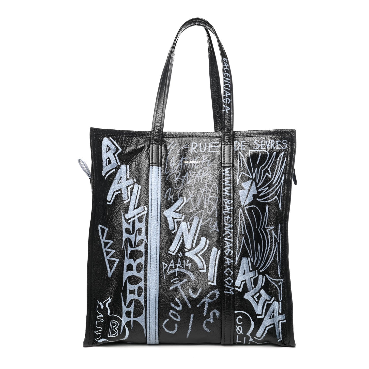 Balenciaga Agneau Arena Graffiti All Over Medium Bazar Shopper Tote Black White 1 of 4