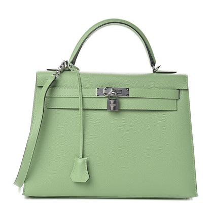 Hermes Epsom Kelly Sellier 32 Vert Criquet 1 of 40