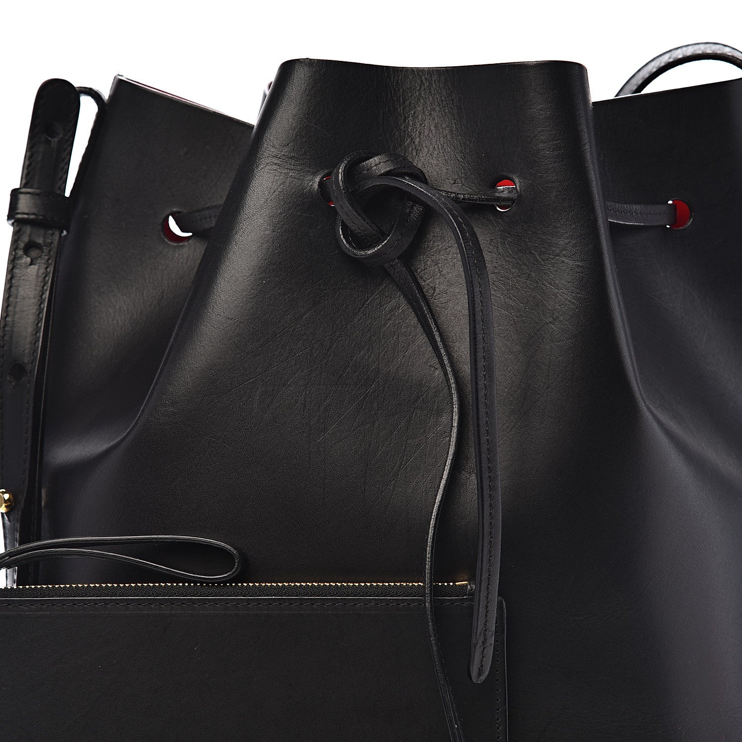 Mansur Gavriel Vegetable Tanned Calfskin Bucket Bag Black Flamma 13 of 13