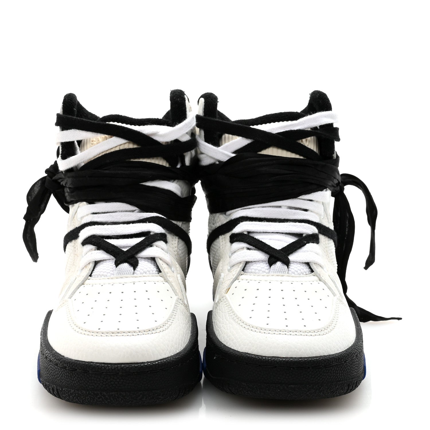 Saint Laurent Calfskin Smith High Top Sneakers 36 White Black 6 of 20