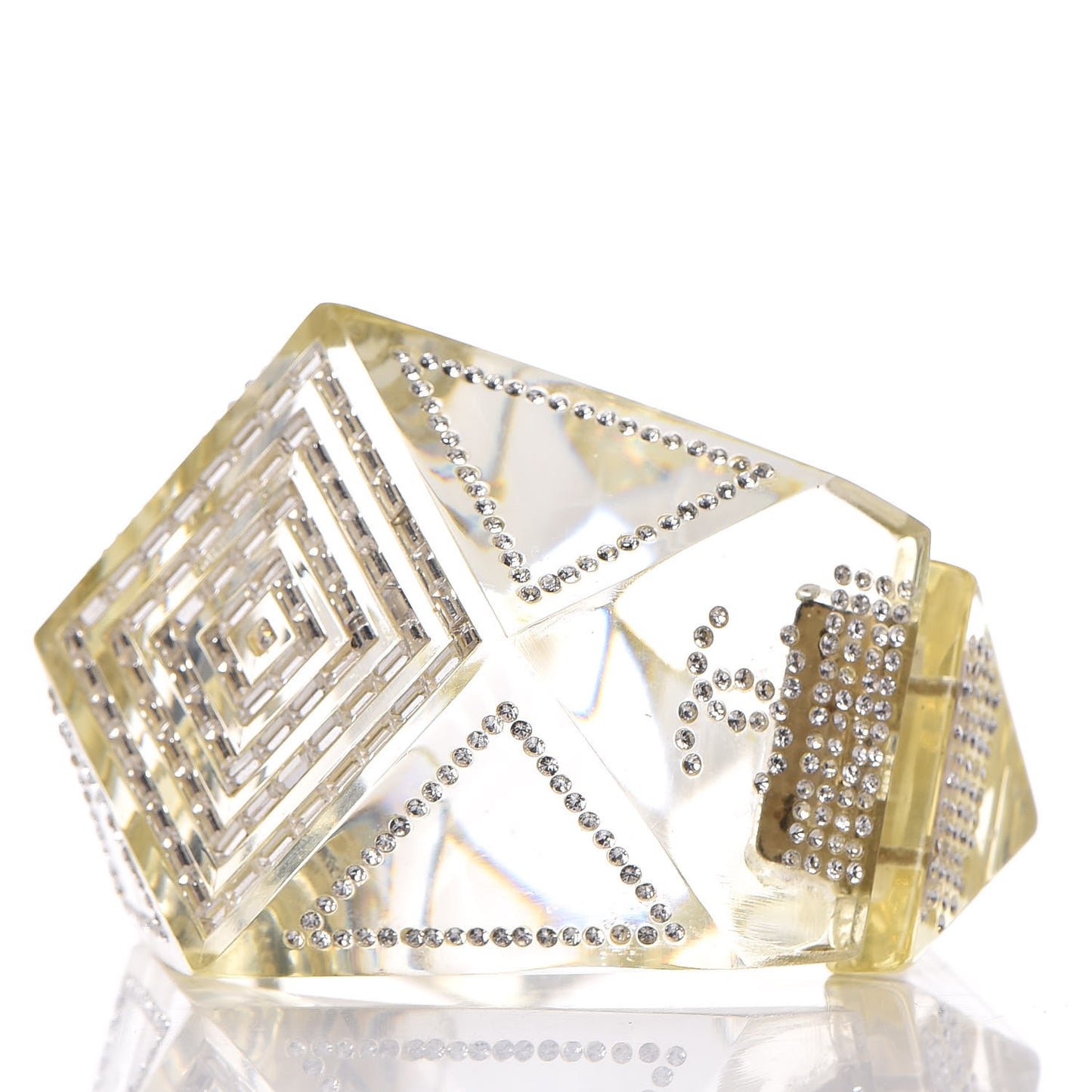 Resin Translucent Geometric Crystal Cuff