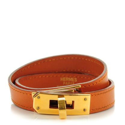 Hermes Tadelakt Kelly Double Tour Bracelet S Potiron 1 of 6