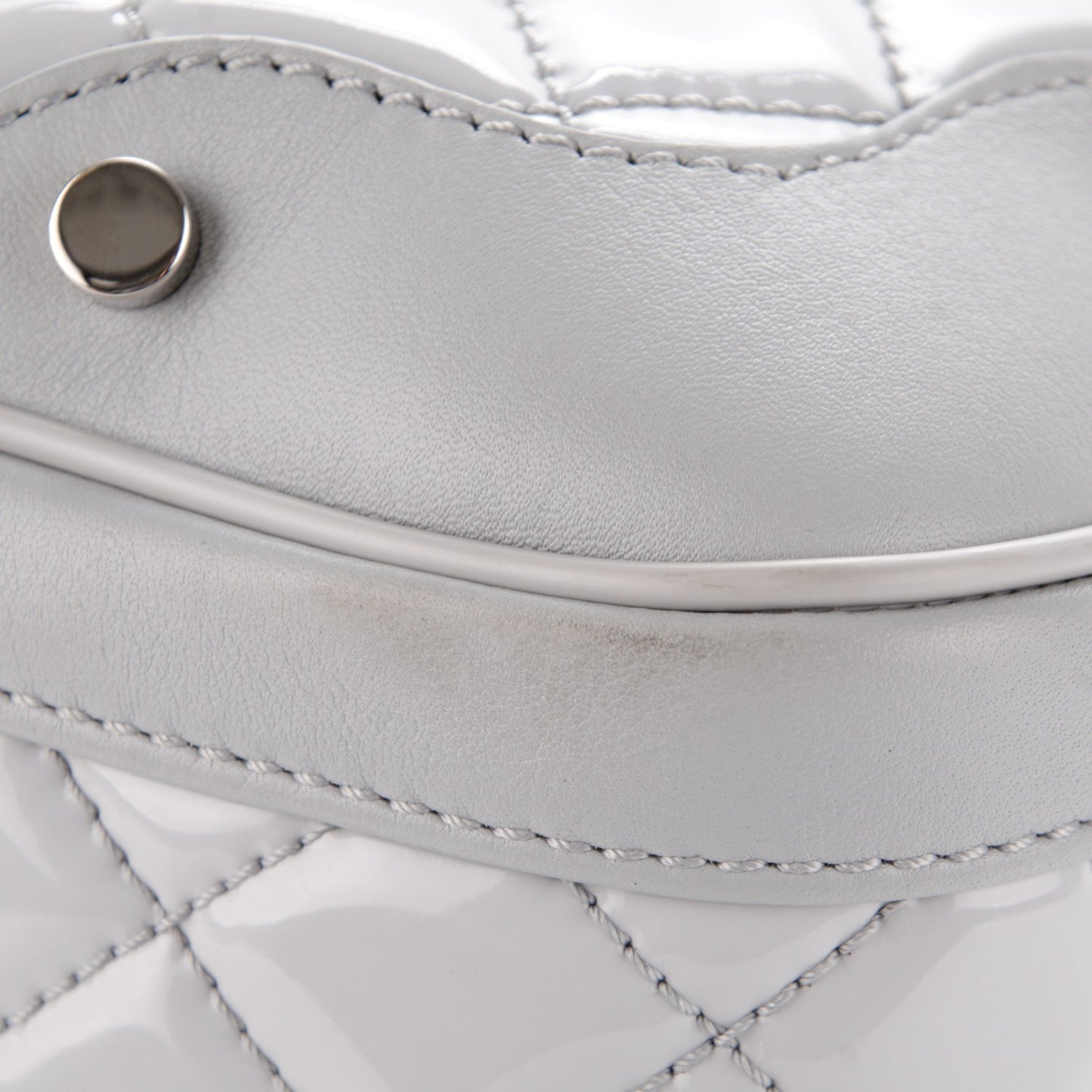 Vinyl Calfskin Viaggio Travel Bag Light Grey