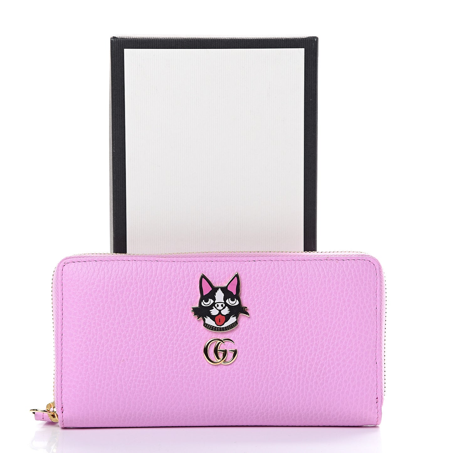 Dollar Calfskin GG Marmont Bosco Zip Around Wallet Malva