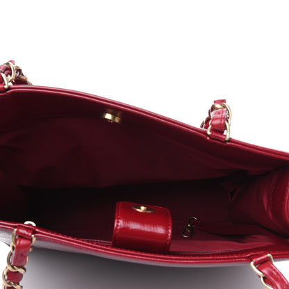 Chanel Shiny Aged Calfskin North South Shopping Bag Red 3 of 4