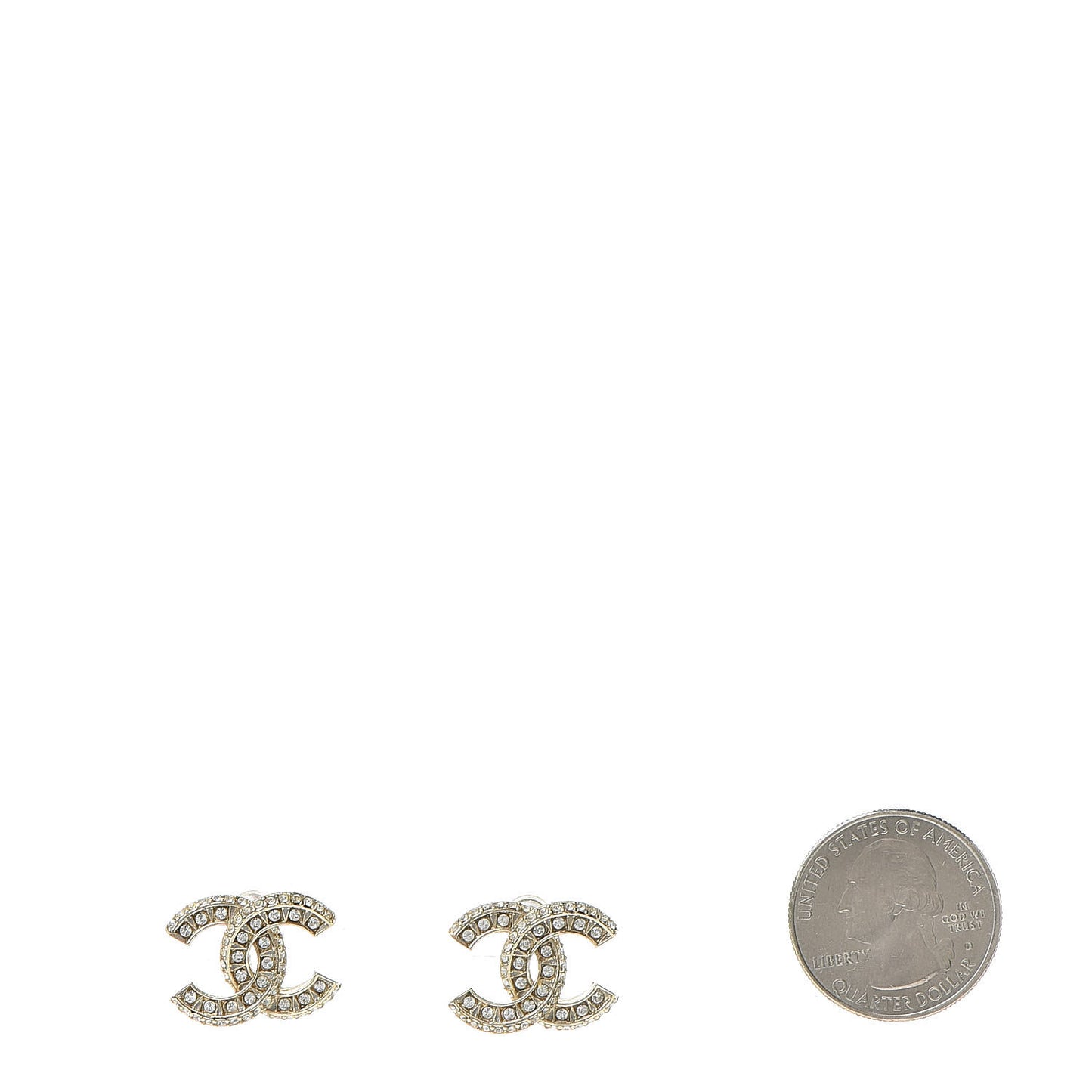 Crystal Timeless CC Earrings Light Gold