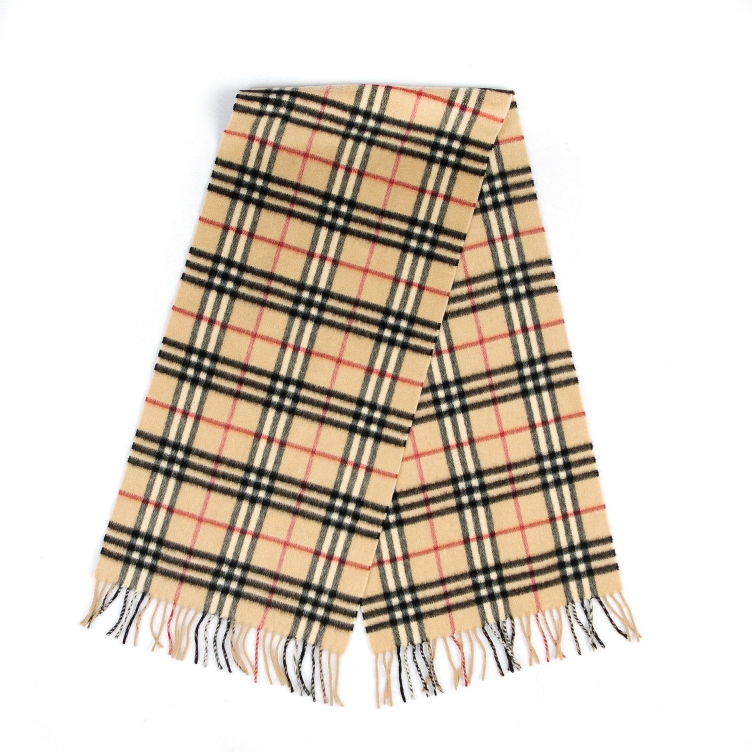 Burberry Cashmere House Check Fringe Scarf Camel 3 of 4