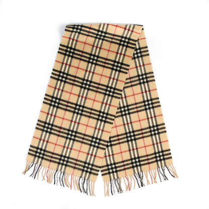 Burberry Cashmere House Check Fringe Scarf Camel 3 of 4