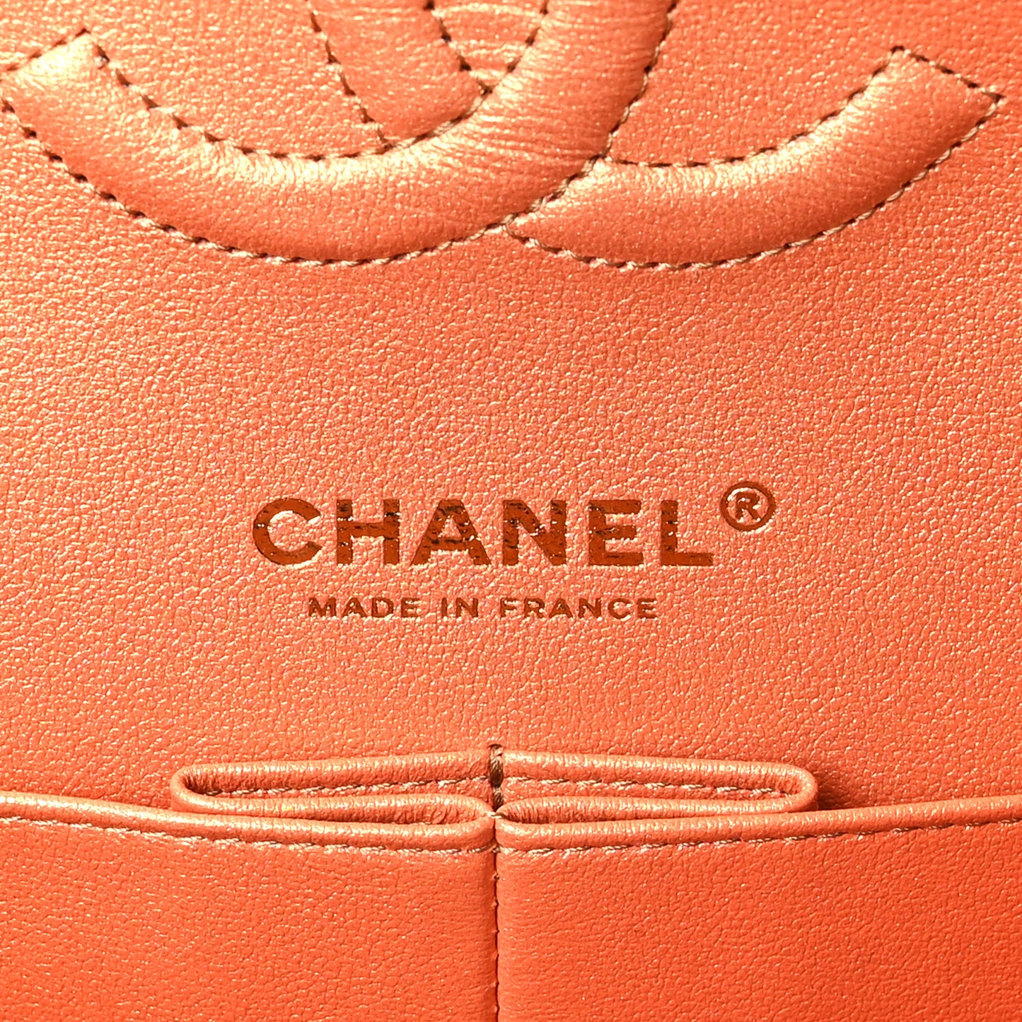 Metallic Lambskin Quilted Medium Double Flap Golden