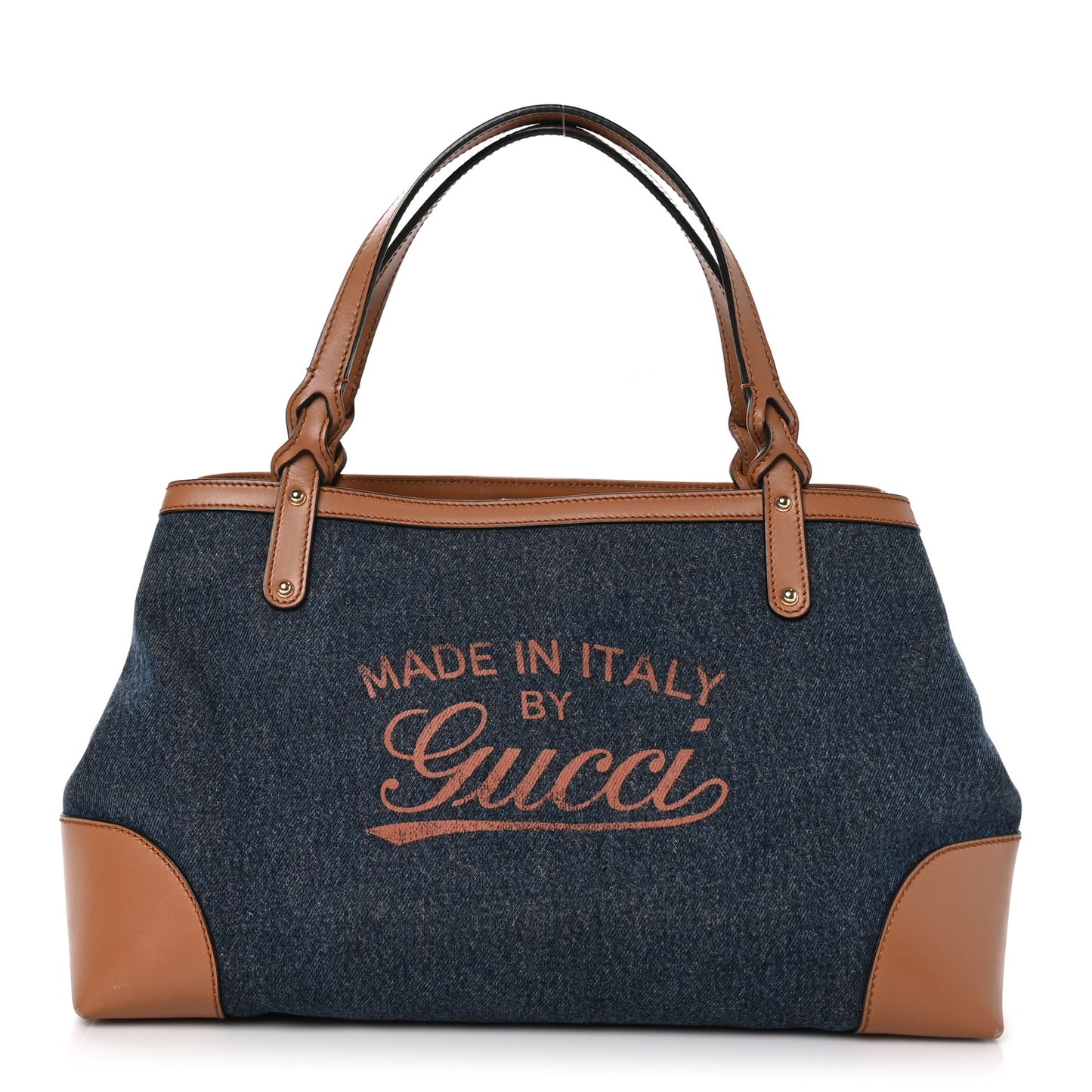Denim Calfskin Tote Brown