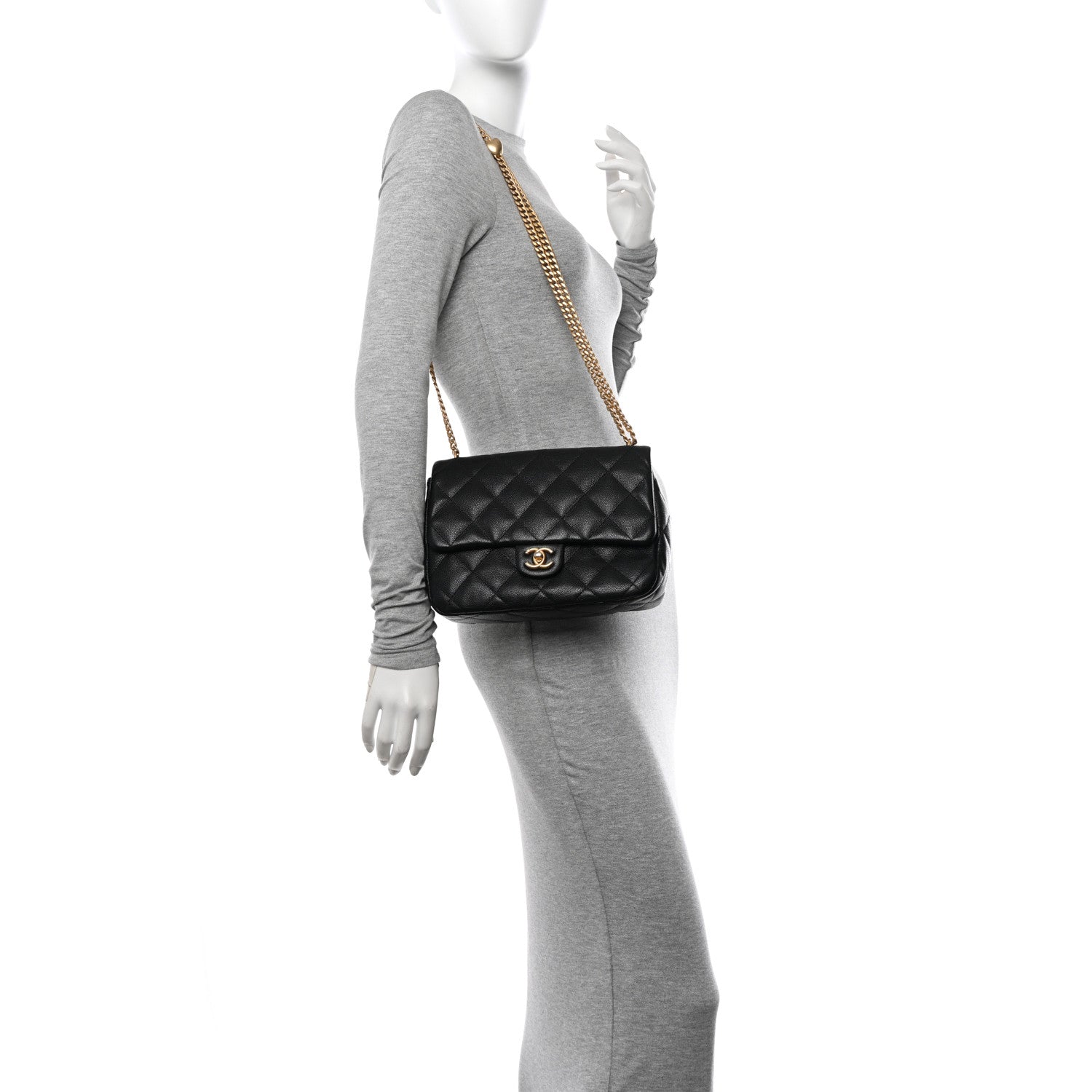 Chanel Caviar Quilted Sweetheart Flap Black 2 of 10