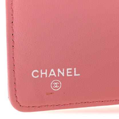 Chanel Lambskin Camellia Embossed Yen Wallet Pink 6 of 10