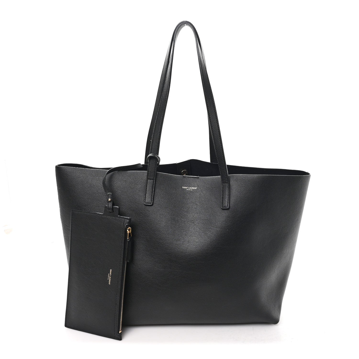 Saint Laurent Calfskin Large Shopping Tote Black 3 of 13