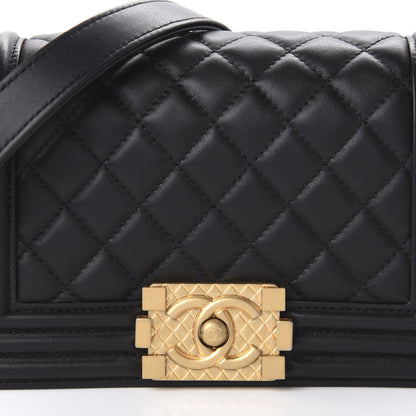 Chanel Calfskin Small Boy Logo Top Handle Flap Black 10 of 11