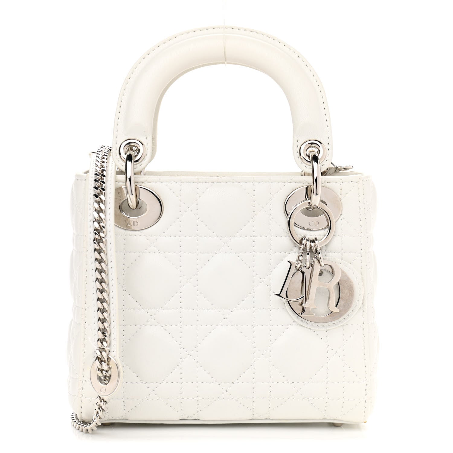 Christian Dior Lambskin Cannage Mini Lady Dior White 1 of 14