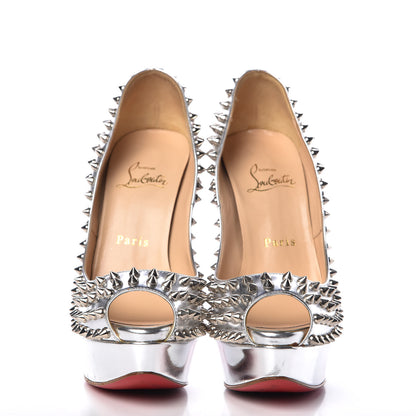 Christian Louboutin Specchio Lady Peep Spikes 150 Pumps 36.5 Silver 2 of 13
