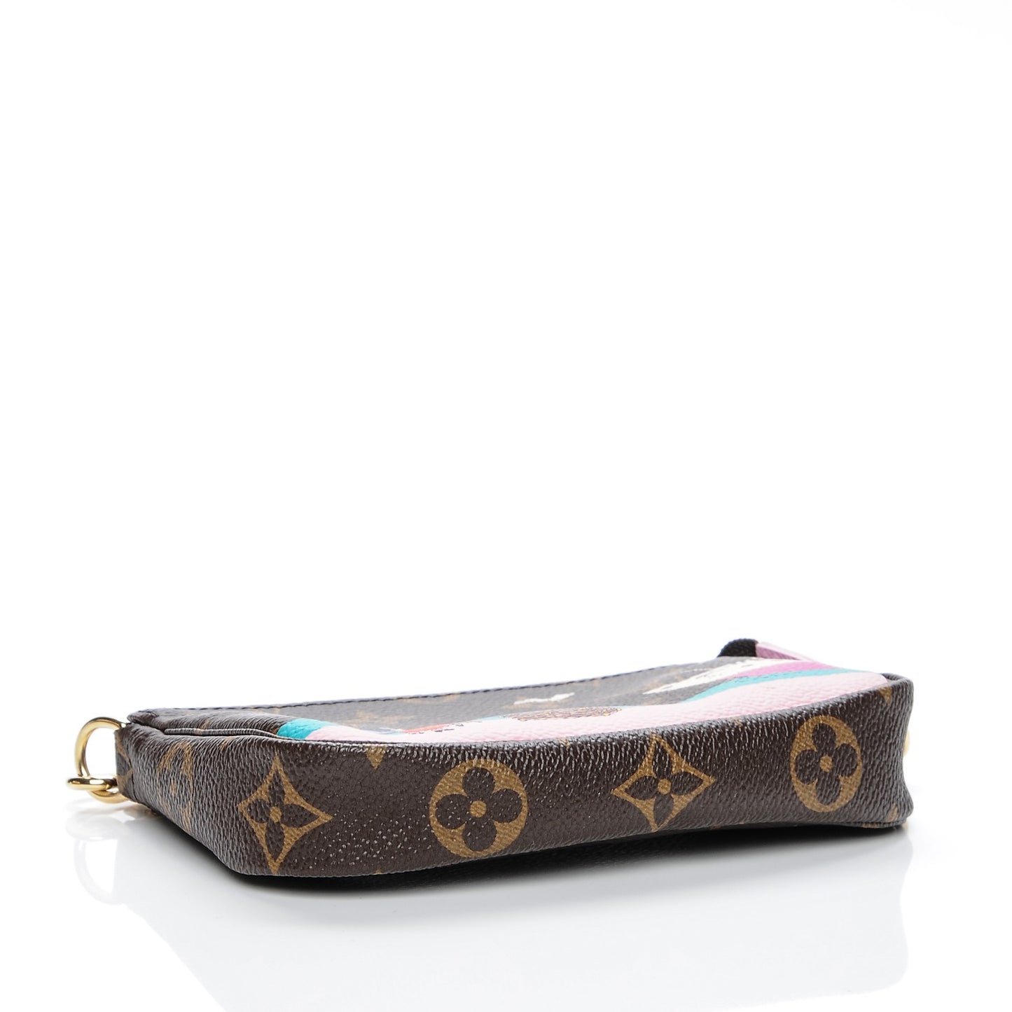Monogram 2016 Christmas Animation Mini Pochette Accessories Rose Ballerine