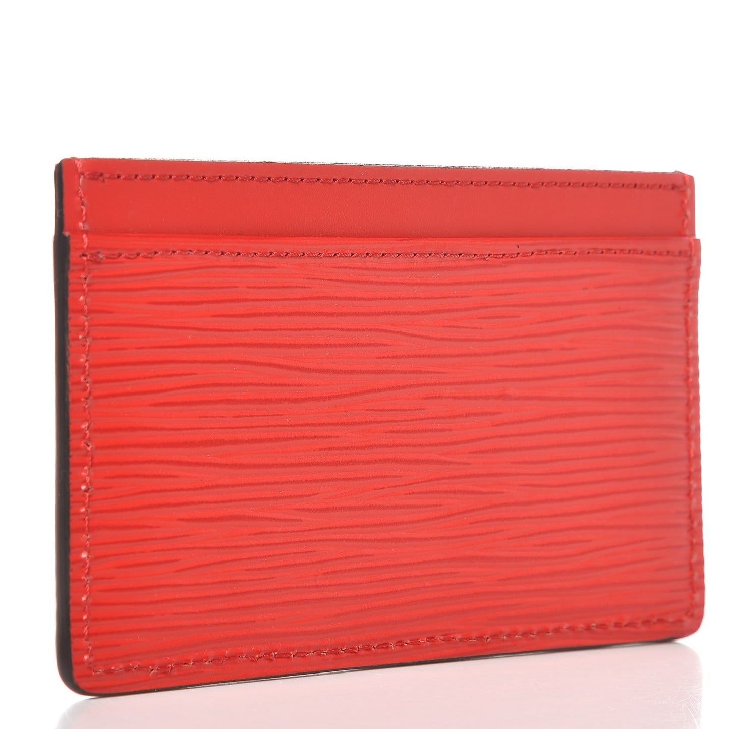 Epi Card Holder Coquelicot