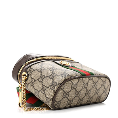Gucci GG Supreme Monogram Textured Dollar Calfskin Web Ophidia Belt Bag 95 38 Beige Ebony New Acero 4 of 10
