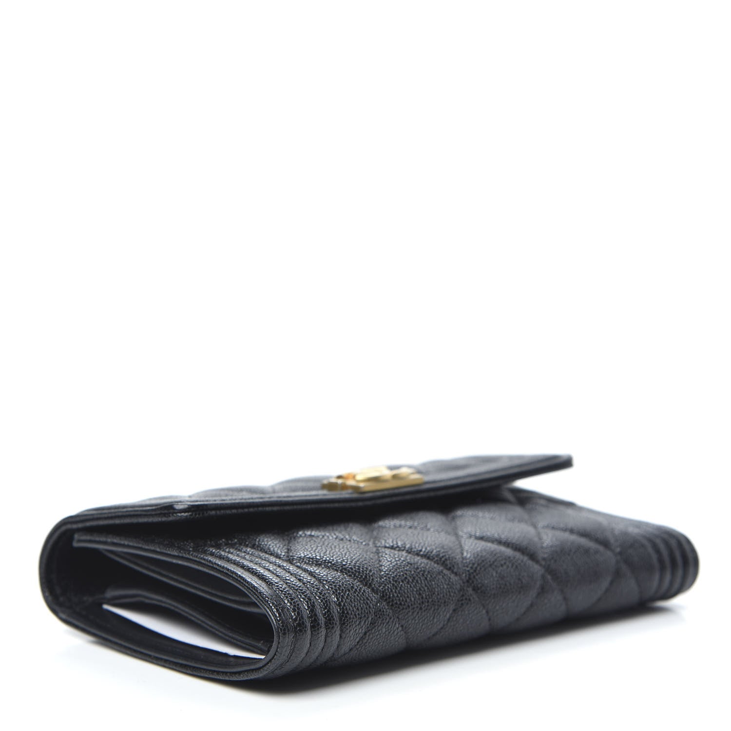 Chanel Caviar Quilted Medium Boy Flap Wallet Black 4 of 10