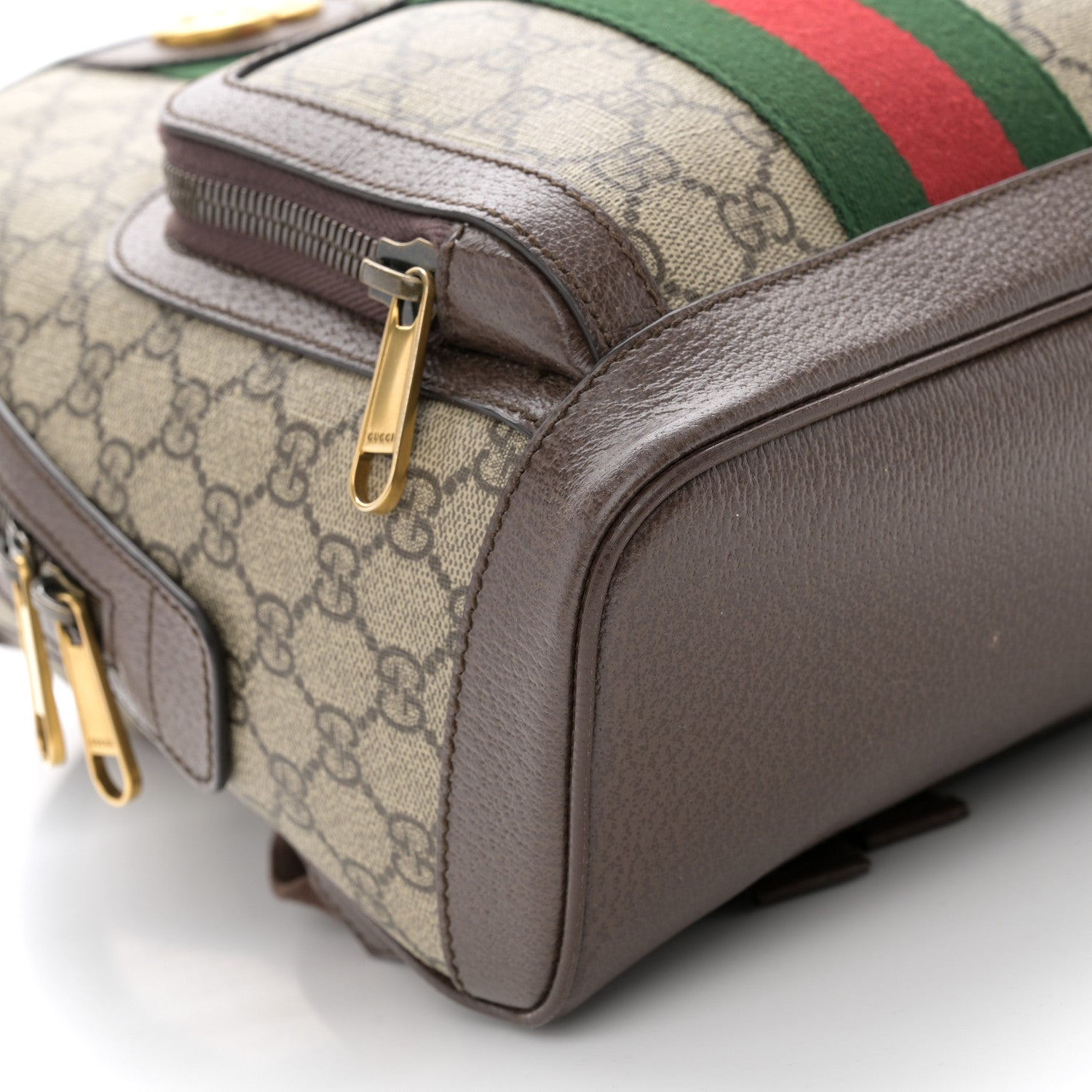 Gucci GG Supreme Monogram Calfskin Web Small Ophidia Day Backpack Beige Ebony New Acero 9 of 12