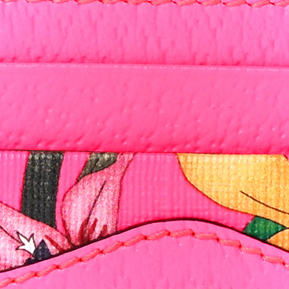 Gucci Calfskin Flora Print Zumi Card Holder Fuxia Fluo 7 of 10