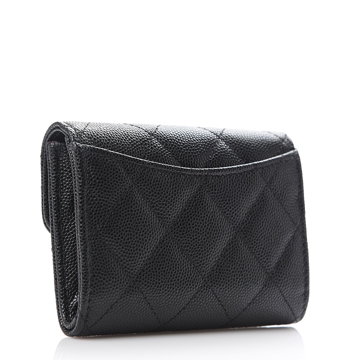 Chanel Caviar Quilted Flap Card Holder Wallet Black 2 of 8