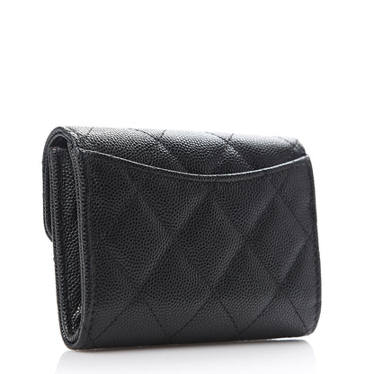 Chanel Caviar Quilted Flap Card Holder Wallet Black 2 of 8