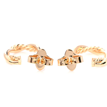 David Yurman 18K Yellow Gold Diamond Petite Infinity Huggie Hoop Earrings 3 of 6